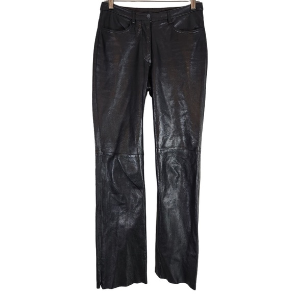 Vintage BEBE Leather Straight Leg Pants Size 4